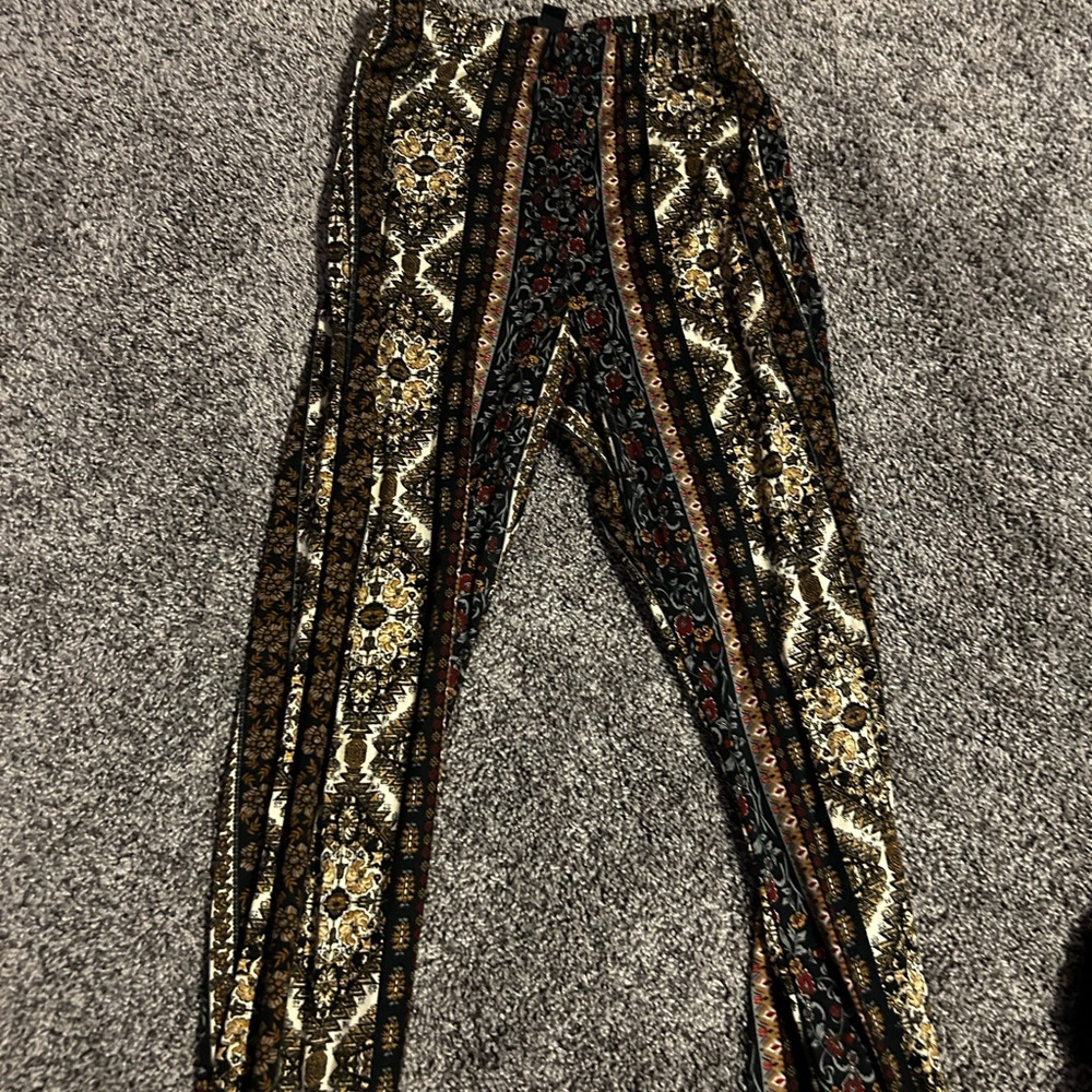 Patterned Gold and Black Pants